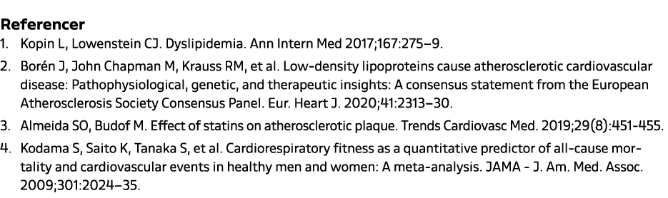 Referencer 1. Kopin L, Lowenstein CJ. Dyslipidemia. Ann Intern Med 2017;167:275–9. 2. Bor n J, John Chapman M, Krauss...